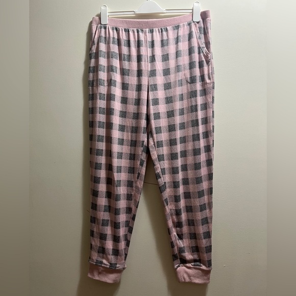 Cuddl Duds plaid pyjama pants sz L (pink/grey) - Picture 2 of 8